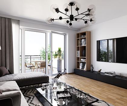 Besondere -ruhige - hochwertige 3-Zimmer Neubau Wohnung mit BLK + EBK !